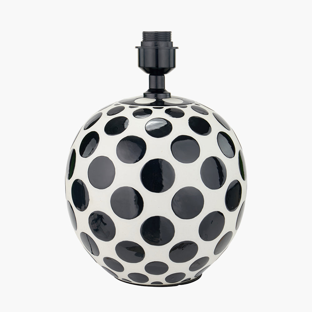 Larisa Black Polka Dot Ceramic Table Lamp - Base Only